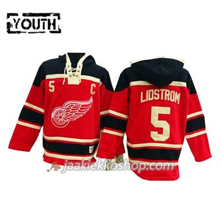 Lapsille NHL Detroit Red Wings Nicklas Lidstrom 5 Punainen Sawyer Hooded Sweatshirt